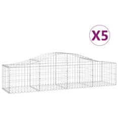 Vidaxl Oblúkový gabionový kôš 5 ks 200x50x40/60 cm pozinkované železo