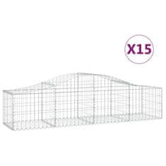 Vidaxl Oblúkový gabionový kôš 15 ks 200x50x40/60 cm pozinkované železo