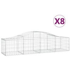 Vidaxl Oblúkový gabionový kôš 8 ks 200x50x40/60 cm pozinkované železo