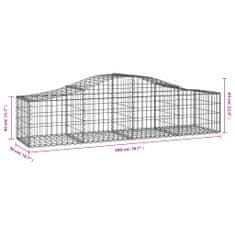 Petromila vidaXL Oblúkové gabionové koše 2 ks 200x50x40/60 cm pozinkované železo