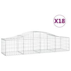 Vidaxl Oblúkový gabionový kôš 18 ks 200x50x40/60 cm pozinkované železo