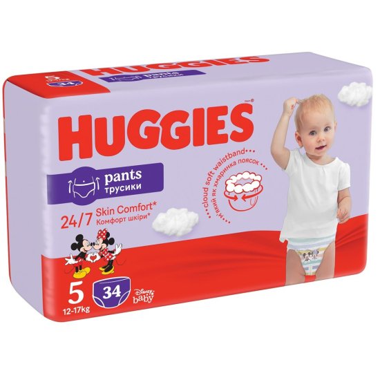 Huggies HUGGIES Pants Nohavičky plienkové jednorazové 5 (12-17 kg) 34 ks