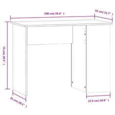 Vidaxl Stôl betónovosivý 100x55x75 cm spracované drevo