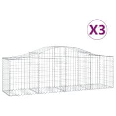 Vidaxl Oblúkový gabionový kôš 3 ks 200x50x60/80 cm pozinkované železo