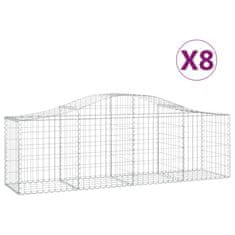 Vidaxl Oblúkový gabionový kôš 8 ks 200x50x60/80 cm pozinkované železo