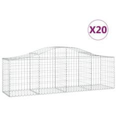 Vidaxl Oblúkový gabionový kôš 20 ks 200x50x60/80 cm pozinkované železo