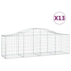 Vidaxl Oblúkový gabionový kôš 13 ks 200x50x60/80 cm pozinkované železo