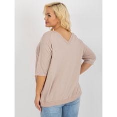 RELEVANCE Dámska blúzka s vreckami plus size EVERHARD béžová RV-BZ-8532.22P_395369 Univerzálne