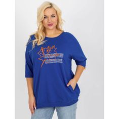 RELEVANCE Dámska blúzka s vreckami plus size MARCELIA kobaltová RV-BZ-8532.22P_395340 Univerzálne