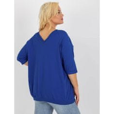 RELEVANCE Dámska blúzka s vreckami plus size MARCELIA kobaltová RV-BZ-8532.22P_395340 Univerzálne