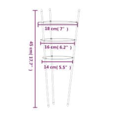 Vidaxl Podpery pre záhradné rastliny s 3 krúžkami 5ks zelené 45cm oceľ