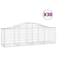 Vidaxl Oblúkový gabionový kôš 30 ks 200x50x60/80 cm pozinkované železo