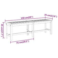 Petromila vidaXL Záhradná lavička 150x35x45 cm masívna akácia