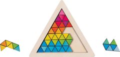 Goki Drevené puzzle Hlavolam - trojuholník 18 dielikov