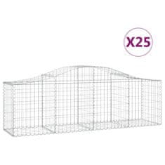 Vidaxl Oblúkový gabionový kôš 25 ks 200x50x60/80 cm pozinkované železo