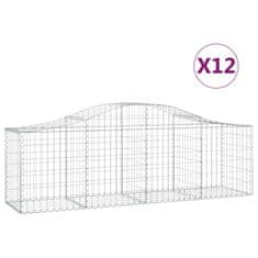 Vidaxl Oblúkový gabionový kôš 12 ks 200x50x60/80 cm pozinkované železo