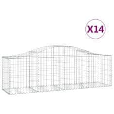 Vidaxl Oblúkový gabionový kôš 14 ks 200x50x60/80 cm pozinkované železo