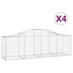 Vidaxl Oblúkový gabionový kôš 4 ks 200x50x60/80 cm pozinkované železo