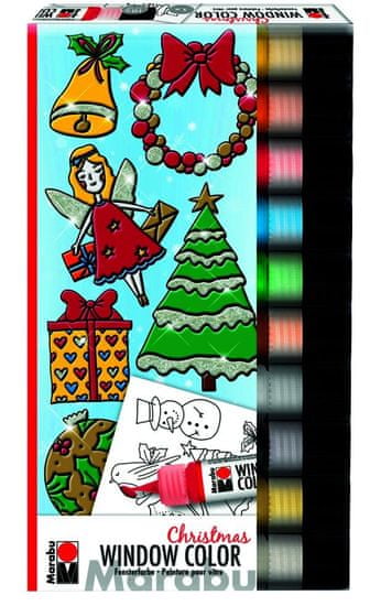 Marabu Sada zlupovacích farieb KiDS Christmas Window Color 10 x 25 ml