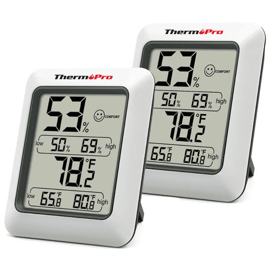 ThermoPro 2*TP-50 Base Station meteostanica strieborná, 2ks v balení