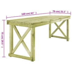 Petromila vidaXL Záhradný stôl 160x79x75 cm, drevo