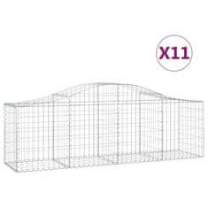 Vidaxl Oblúkový gabionový kôš 11 ks 200x50x60/80 cm pozinkované železo