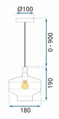 Tutumi Závesná lampa La Belle VIII sivá