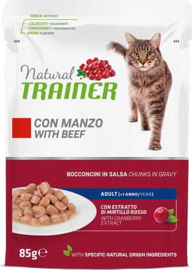 4DAVE Kapsička Trainer Natural CAT AD. hovězí 85g