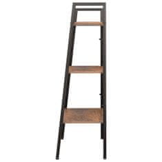 Vidaxl 3-poschodová rebríková polica tmavohnedá a čierna 56x35x108 cm