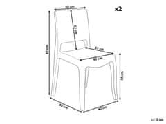 Beliani Sada 2 jedálenských stoličiek priehľadná WESTBRIDGE