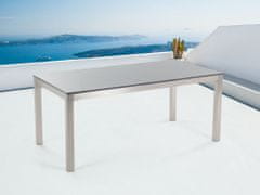 Beliani Záhradný stôl s granitovou doskou 180 x 90 cm sivý GROSSETO