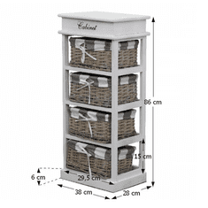 KONDELA Komoda, 4 basketbal, šedá / biela, MANON 4