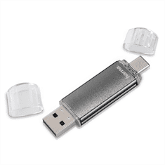 HAMA flashPen Leata Twin 64 GB 10 MB/s USB 2.0, sivá