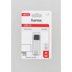 HAMA FlashPen Classic, USB 3.0, 32 GB, 40 MB/s, strieborný