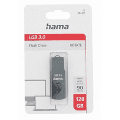 HAMA USB 3.0 Flash Drive Rotate, 128 GB, 70 MB/s, petrolejová modrá