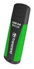 Transcend 64GB JetFlash 810, USB 3.1 (Gen 1) flash disk, čierno/zelený, odolá nárazu, tlaku, prachu aj vode