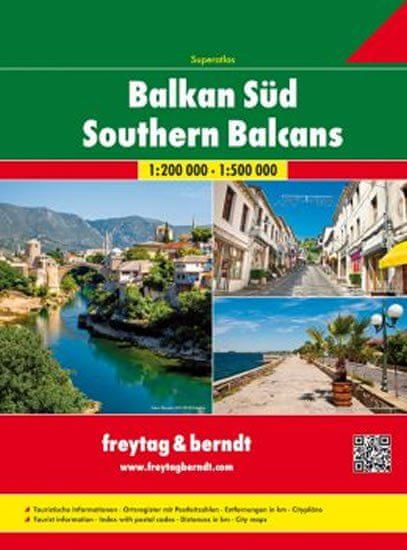 Balkan Süd/Jižní Balkán 1:200T/1:500T autoatlas, spirála (SRB, MNE, RKS, MK, AL/GR, RO, BG)