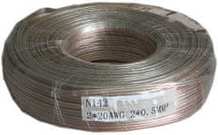 HADEX Dvojlinka 2x0,5mm2 CU, 20AWG, priehľadná, balenie 100m