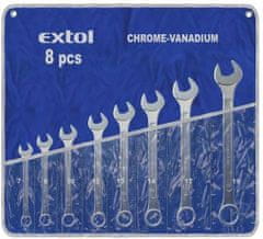 HADEX Očkoplochý kľúč CrV Extol Premium-sada 8ks