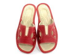 NOWO Červené ažurové dámske kožené papuče r. 41