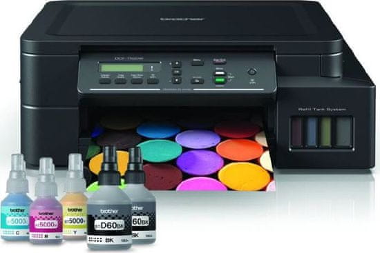 BROTHER inkoust DCP-T520W / A4/ 17/9,5ipm/ 128MB/ 6000x1200/ copy+scan+print/ USB 2.0 / wifi /ink tank system